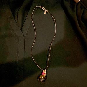 Smoky Topaz necklace with leather strap